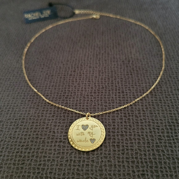 Rachel Zoe Jewelry - Rachel Zoe "I ❤️ you with my whole ❤️" Gold💛 Disc📀 Pendant Necklace - NIB
